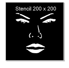 Ladies face features Stencil,  multi size available ,150 x 150,2